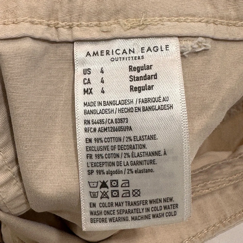 American‎ Eagle Cargo Pants Women 4 Tan Stretch Utility Pockets | Gorpcore
